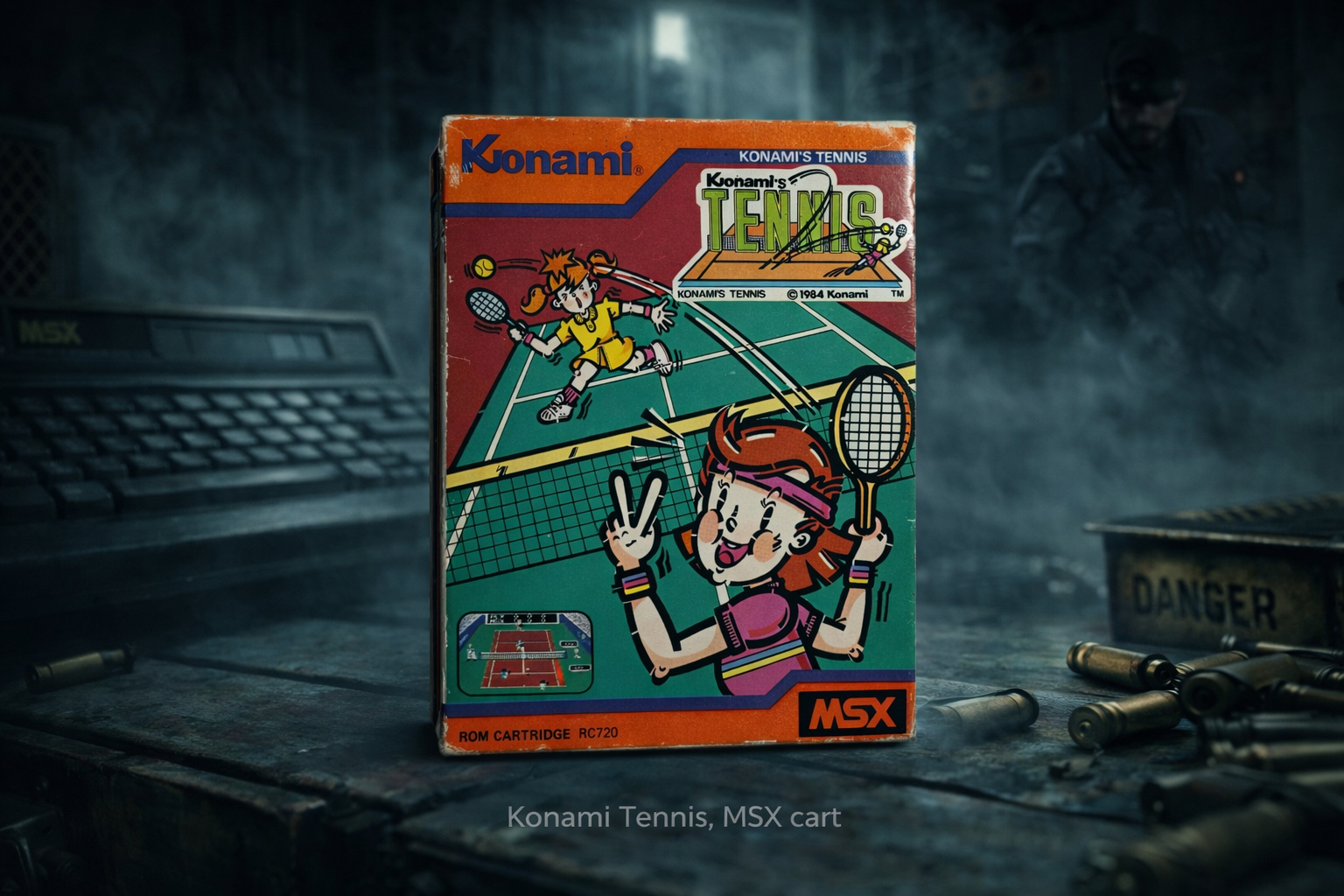 Konami Tennis Manual and Box (bad shape)